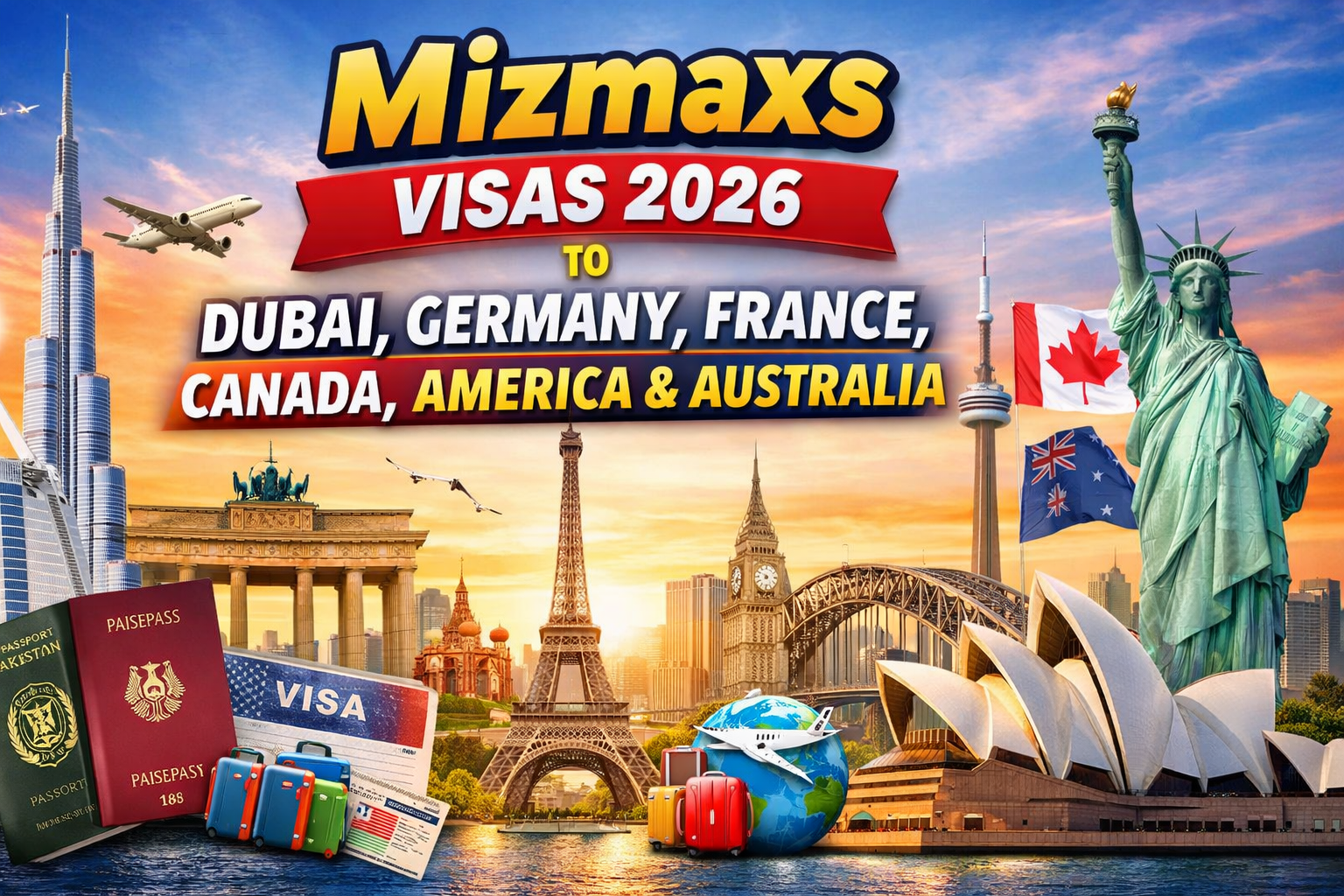 Mizmaxs Visas to Dubai, Germany, France, Canada, America, and Australia in 2026