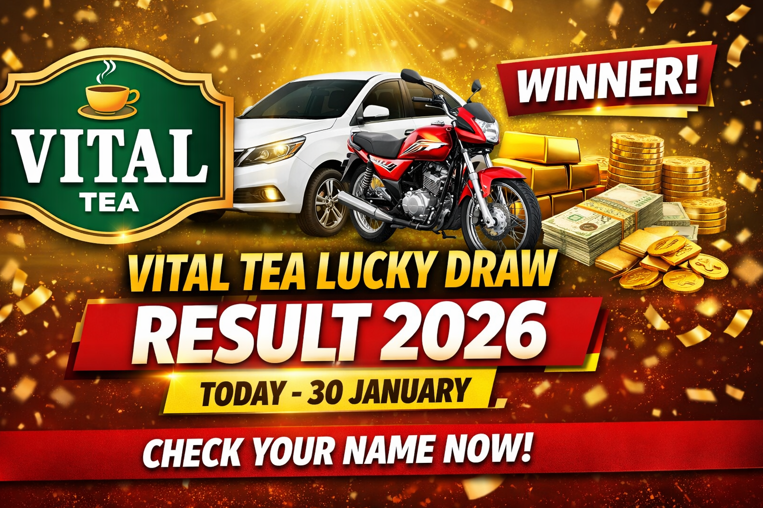 Vital Tea Lucky Draw Result 2026 Today 30 January
